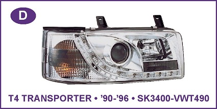 Devil Eye farovi VOLKSWAGEN T4 TRANSPORTER Hrom,crni 90-96